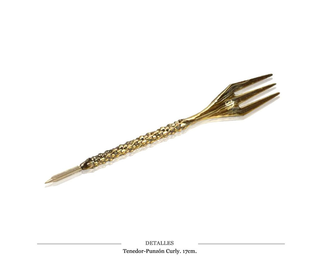 TENEDOR PUNZON CURLY ORO 1 UD