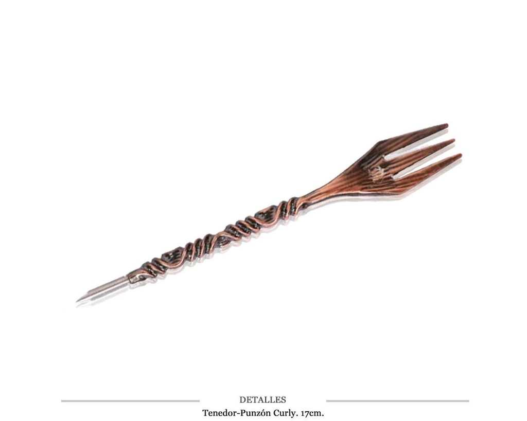 TENEDOR PUNZON CURLY COBRE 1 UD