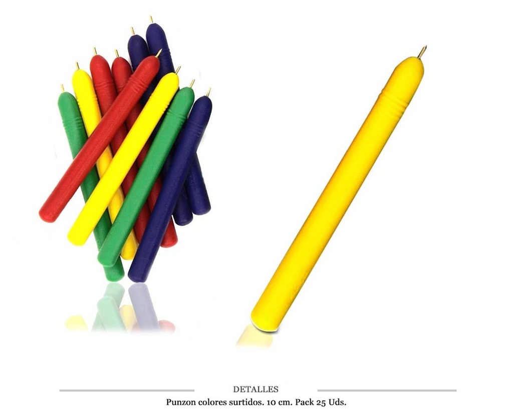 PUNZON COLORES SURTIDOS 10CM PACK 25 UDS