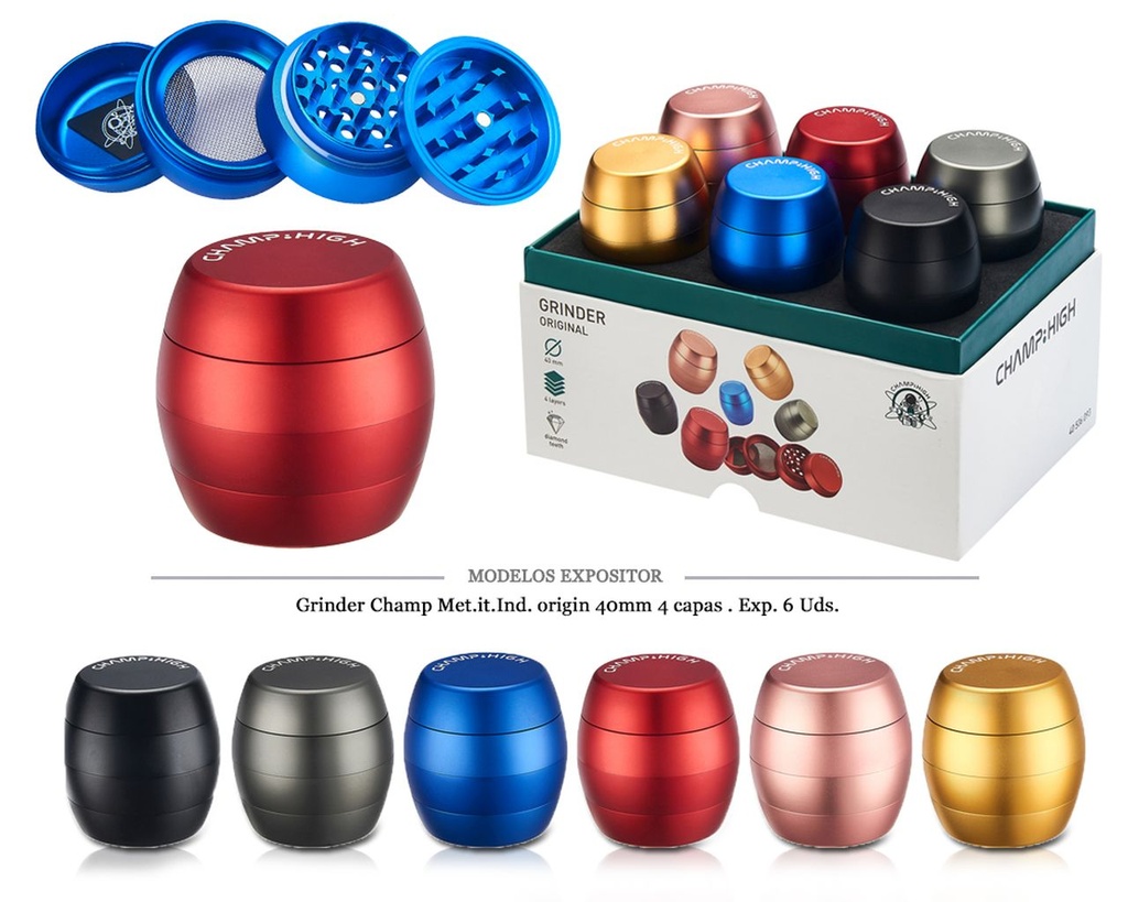 GRINDER CHAMP MET I.T.IND. ORIGIN 40X50MM 4P 6 UDS