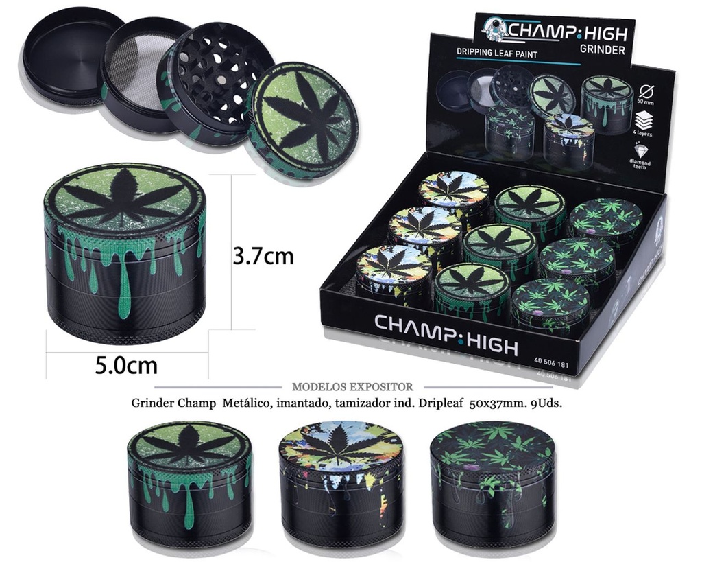GRINDER CHAMP MET I.T.IND. DRIPLEAF 50X37MM 9 UDS
