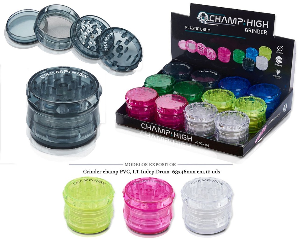GRINDER CHAMP PVC I.T. INDEP. DRUM 63X46MM 12 UDS