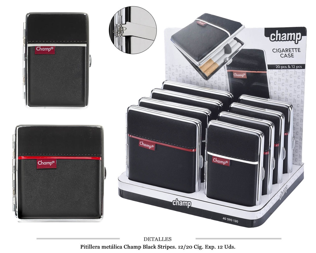 PITILLERA MET CHAMP BLACK/STRIPES 12/20 CIG 12 UDS