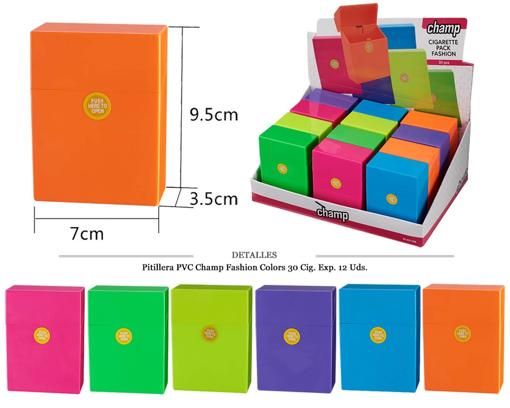 PITILLERA PVC CHAMP FASHION COLOR 30 CIG 12 UDS