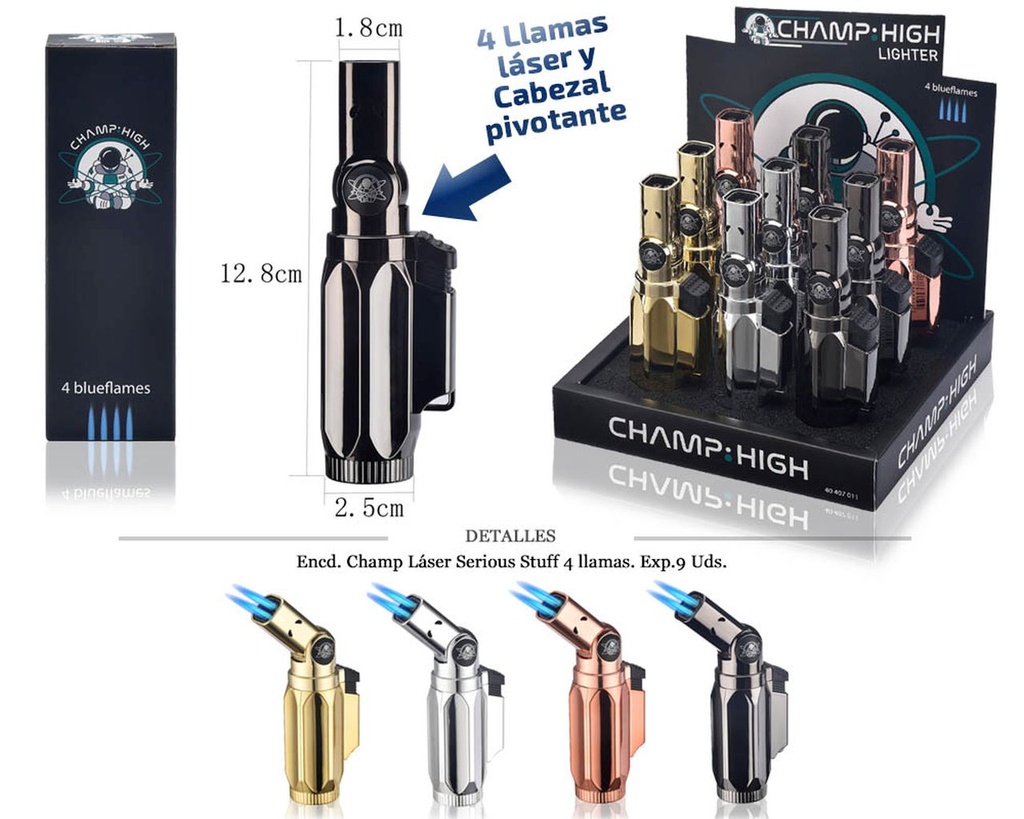 ENCD. CHAMP LASER SERIOUS STUFF 4 FLAMES 9 UDS