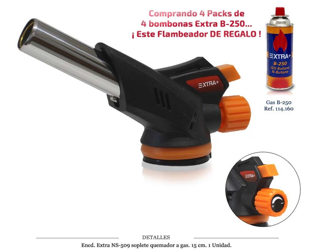ENCD. EXTRA NS-509 SOPLETE QUEMADOR A GAS 15 CM 1U