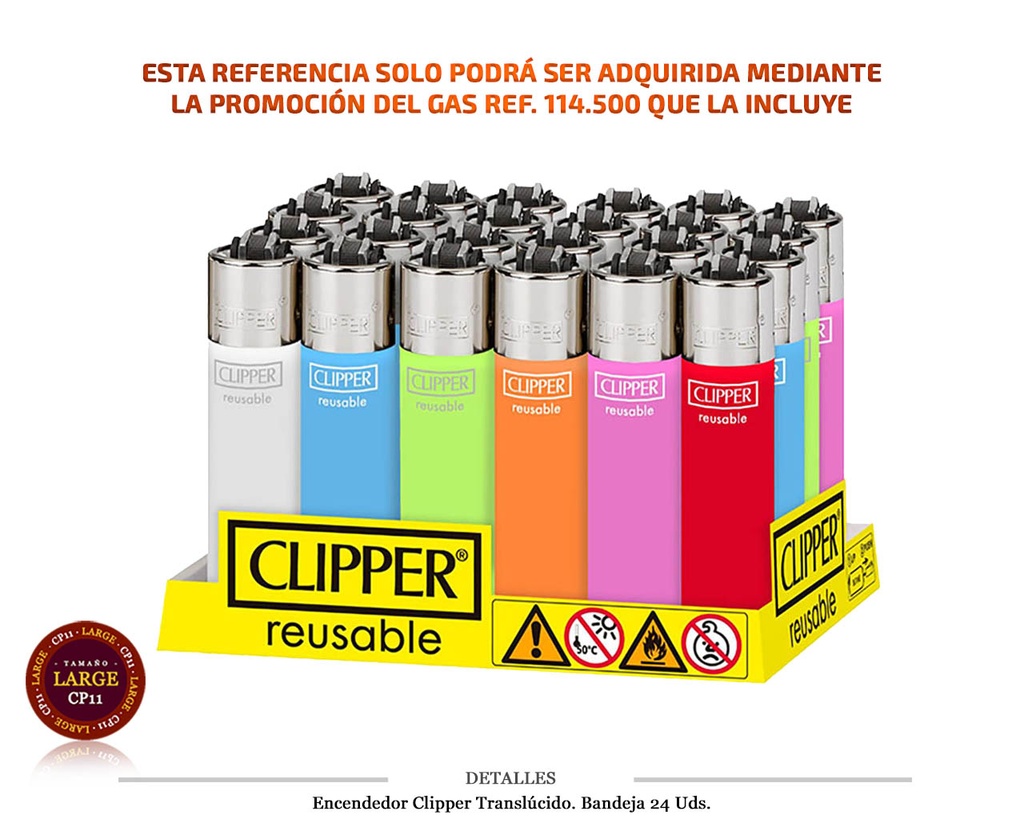 ENCD. CLIPPER TRANSPARENTE 24 UDS