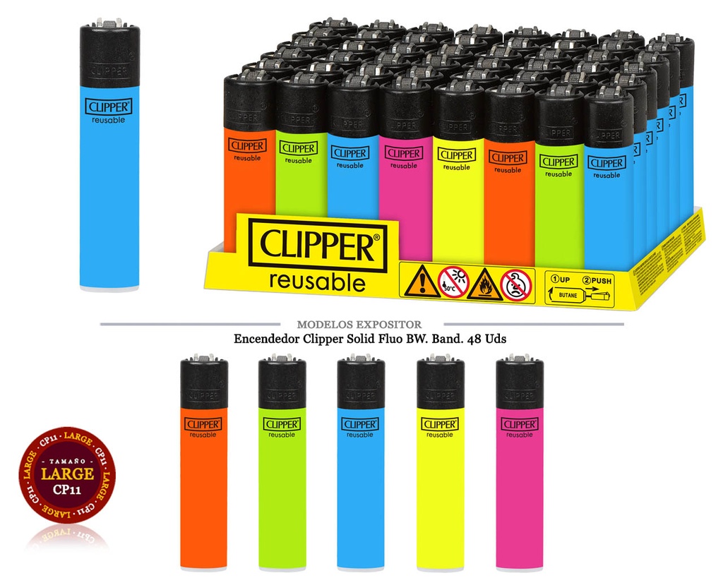 ENCD. CLIPPER SOLID FLUO 48 UDS