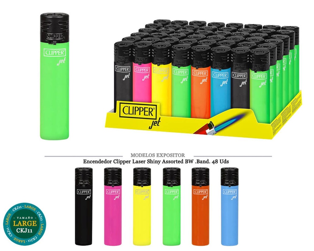 ENCD. CLIPPER LASER SHINY COLORS BW 48 UDS