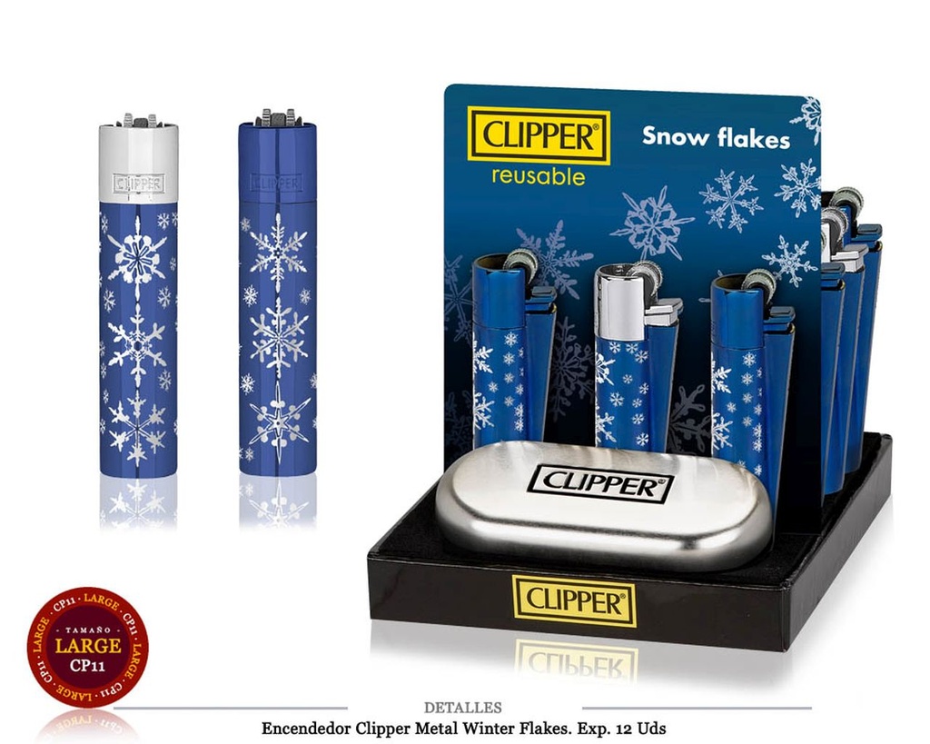 ENCD. CLIPPER METAL WINTER FLAKES 12 UDS