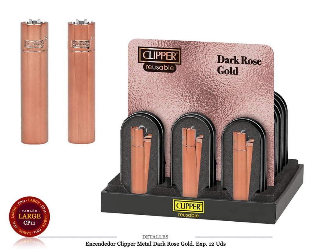 ENCD. CLIPPER METAL DARK ROSE GOLD 12 UDS