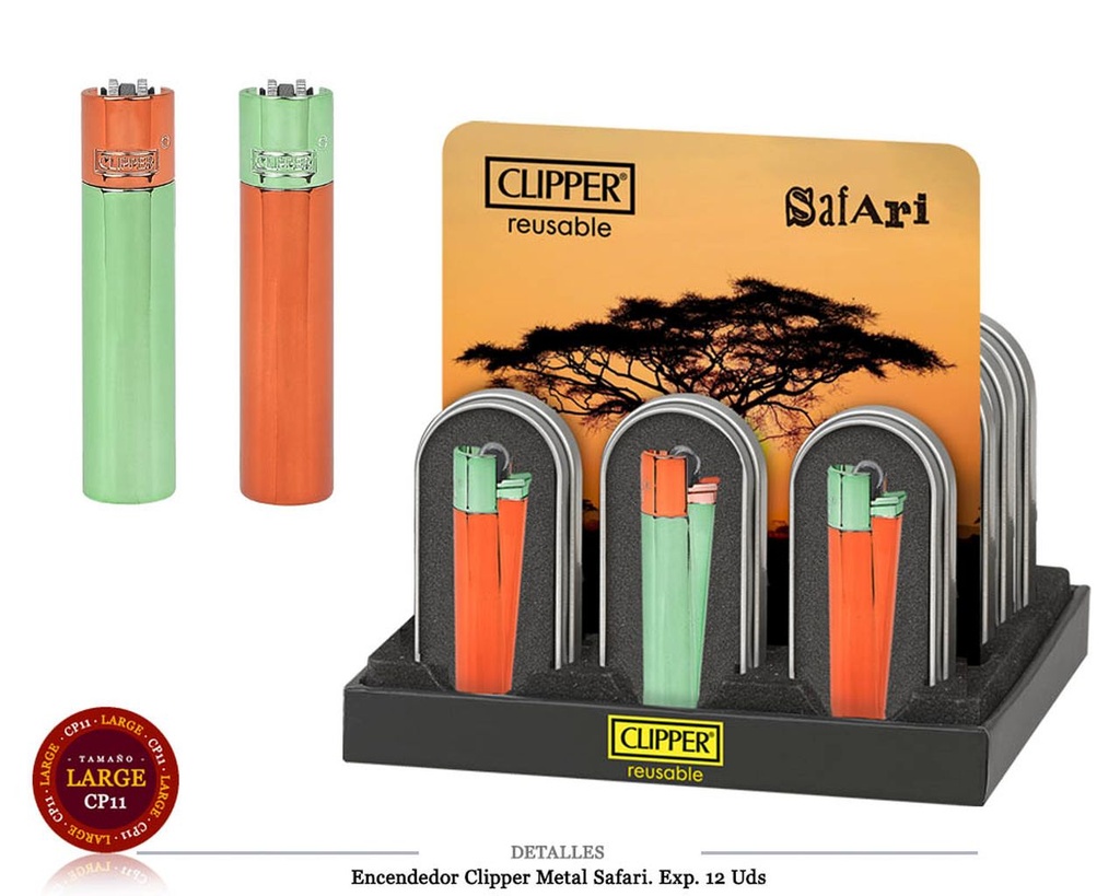 ENCD. CLIPPER METAL SAFARI 12 UDS
