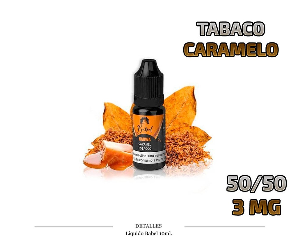 E-LIQUID BABEL NAHWA TABACO CARAMELO 3MG 10ML 