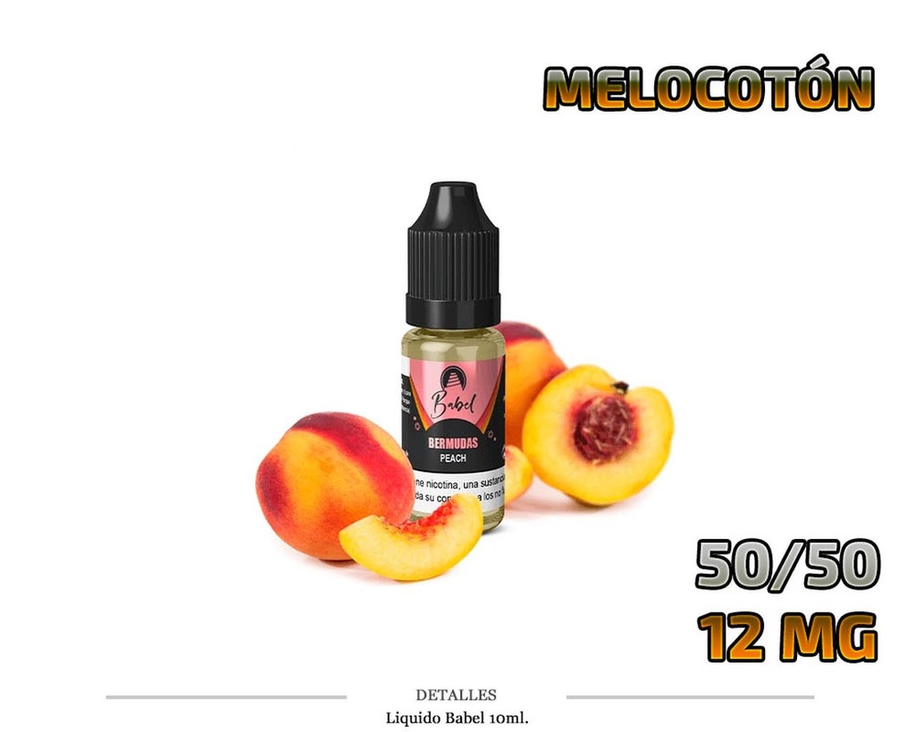 E-LIQUID BABEL BERMUDAS MELOCOTON 12MG 10ML 