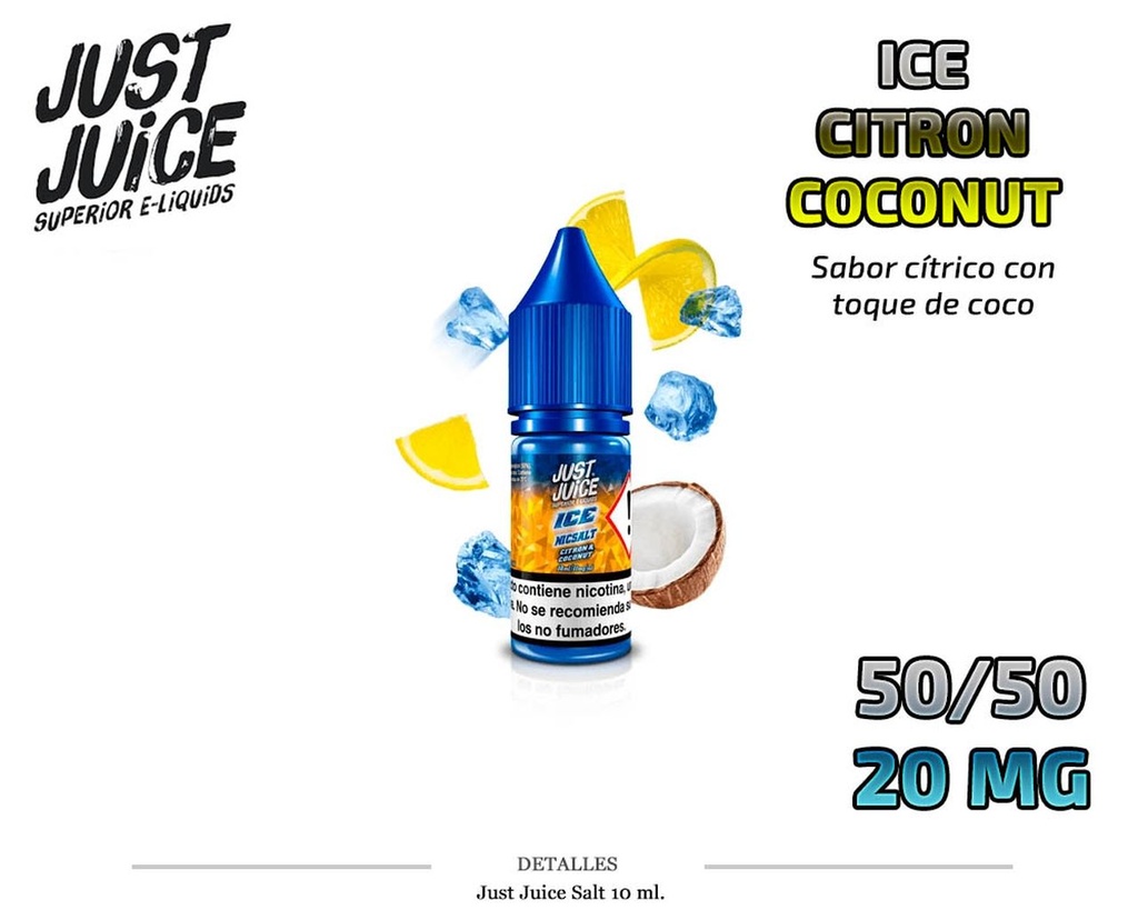 E-LIQUID JUST JUICE SALT CITRON COCONUT ICE 20MG 