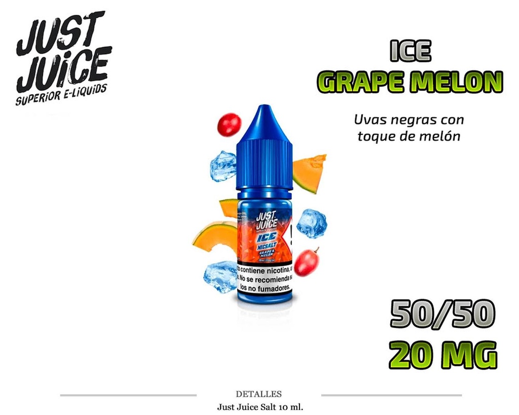 E-LIQUID JUST JUICE SALT GRAPE MELON ICE 20MG 