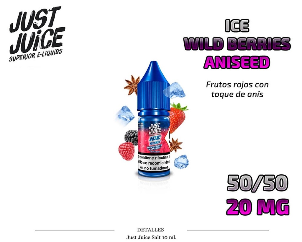 E-LIQUID JUST JUICE SALT WILD BERRIES ANISEED 20MG 