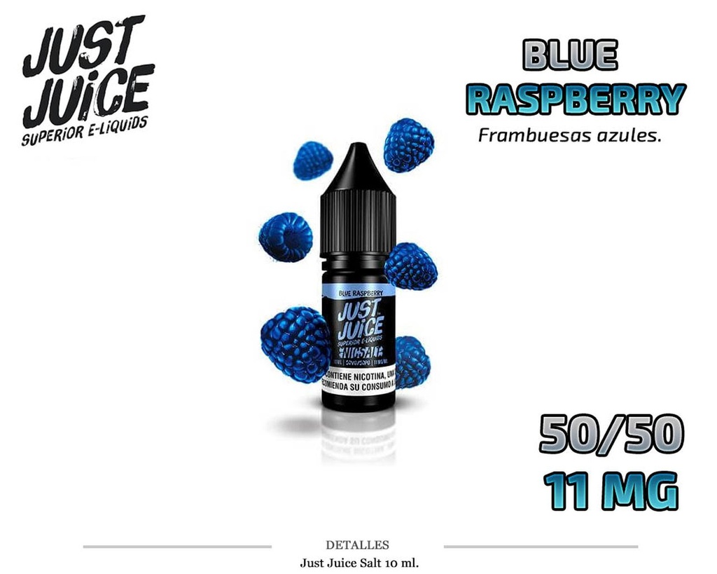 E-LIQUID JUST JUICE SALT BLUE RASPBERRY 11MG 10ML 