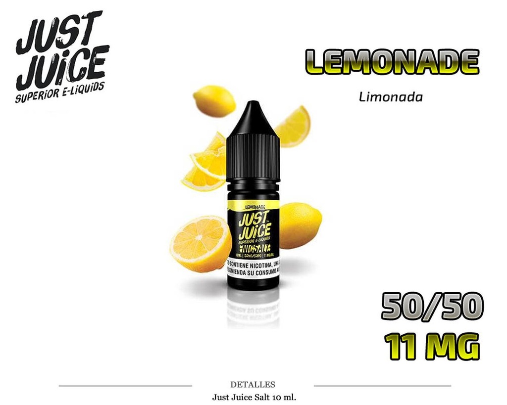 E-LIQUID JUST JUICE SALT LEMONADE 11MG 10ML 