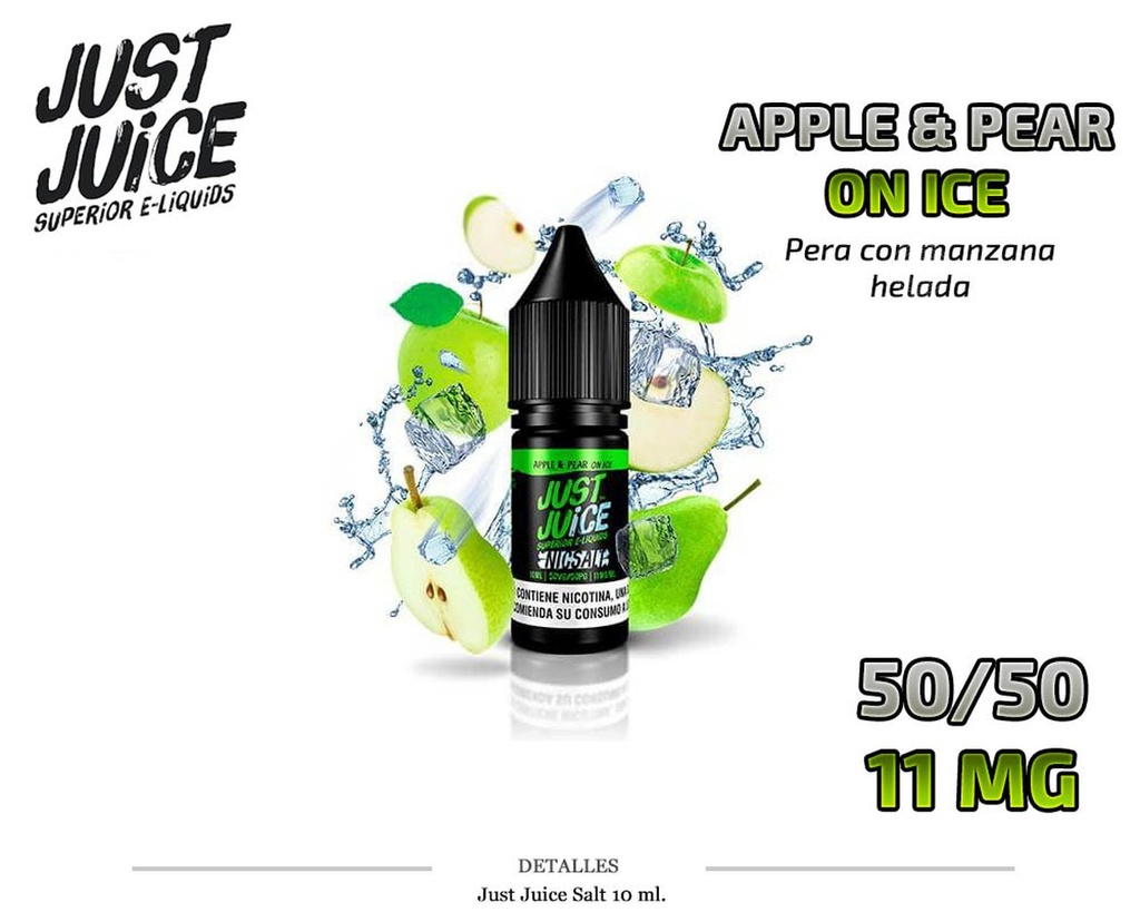 E-LIQUID JUST JUICE SALT APPLE&PEAR ICE 11MG 10ML 