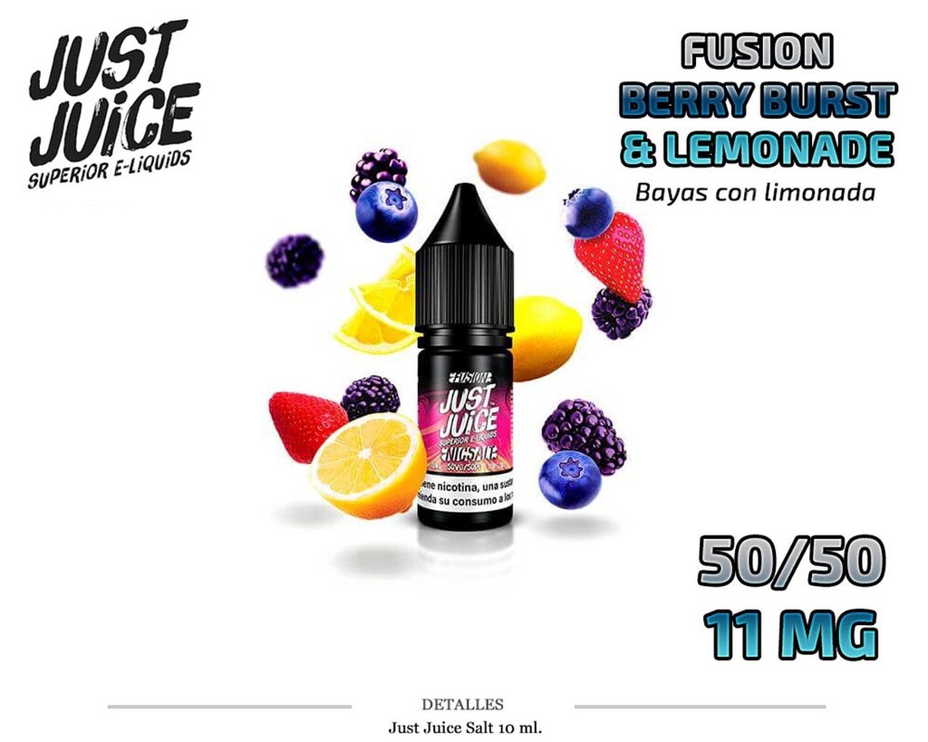 E-LIQUID JUST JUICE SALT BERRY BURST&LEMONADE 11MG 10ML 