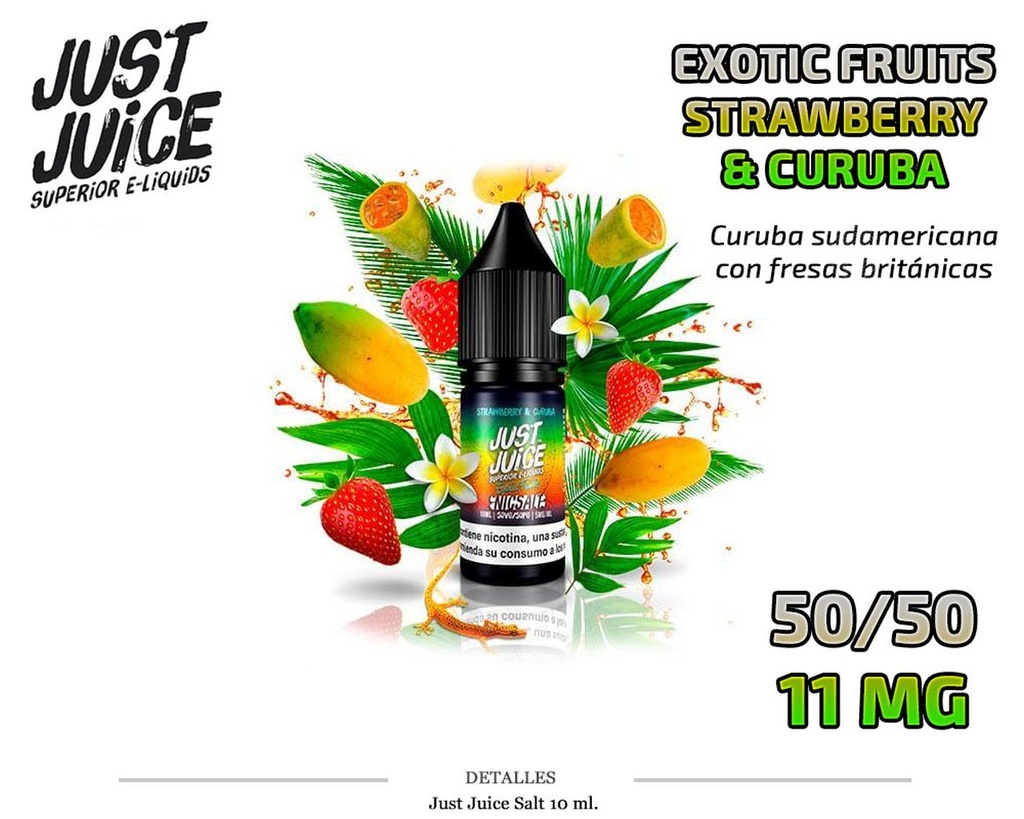 E-LIQUID JUST JUICE SALT STRAWB.&CURUBA 11MG 10ML 