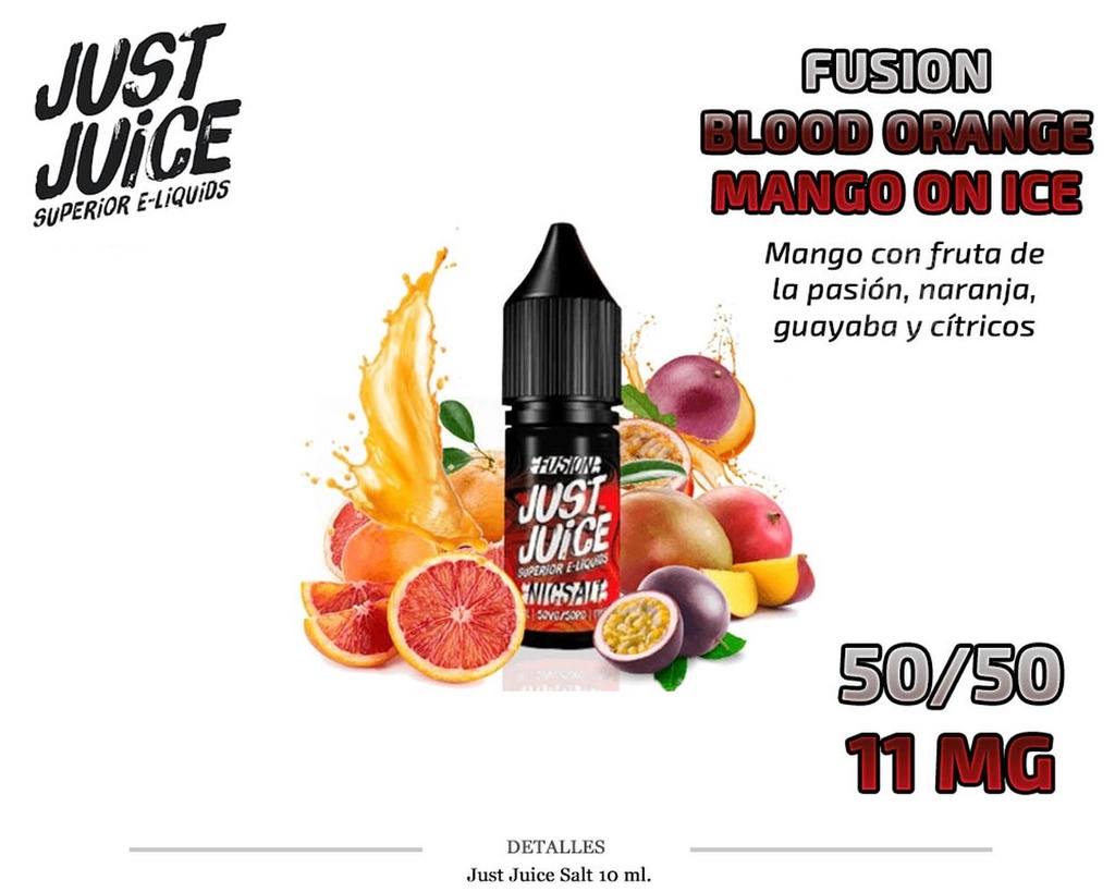 E-LIQUID JUST JUICE SALT ORANGE MANGO ICE 11MG 10ML 