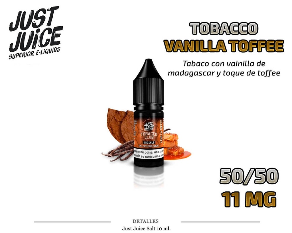 E-LIQUID JUST JUICE SALT TOBACCO VANILLA TOF. 11MG 10ML 