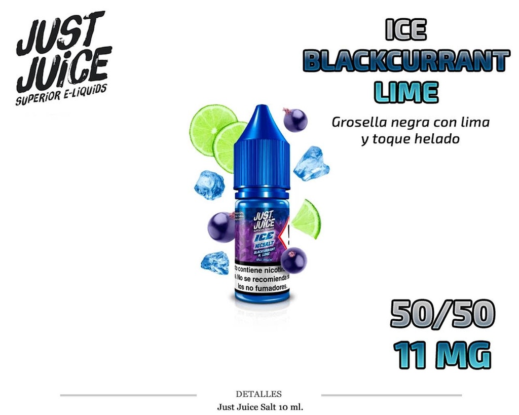 E-LIQUID JUST JUICE SALT BLACKCURRANT LIME ICE 11MG 