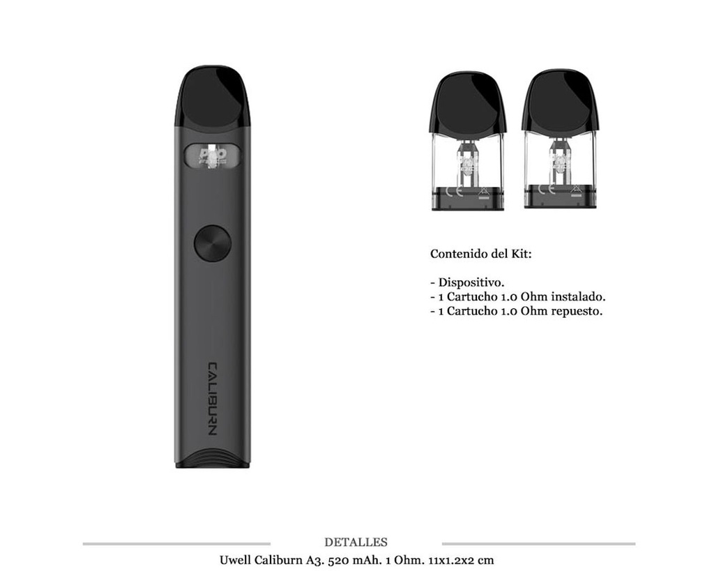 UWELL CALIBURN A3 POD KIT GRAY