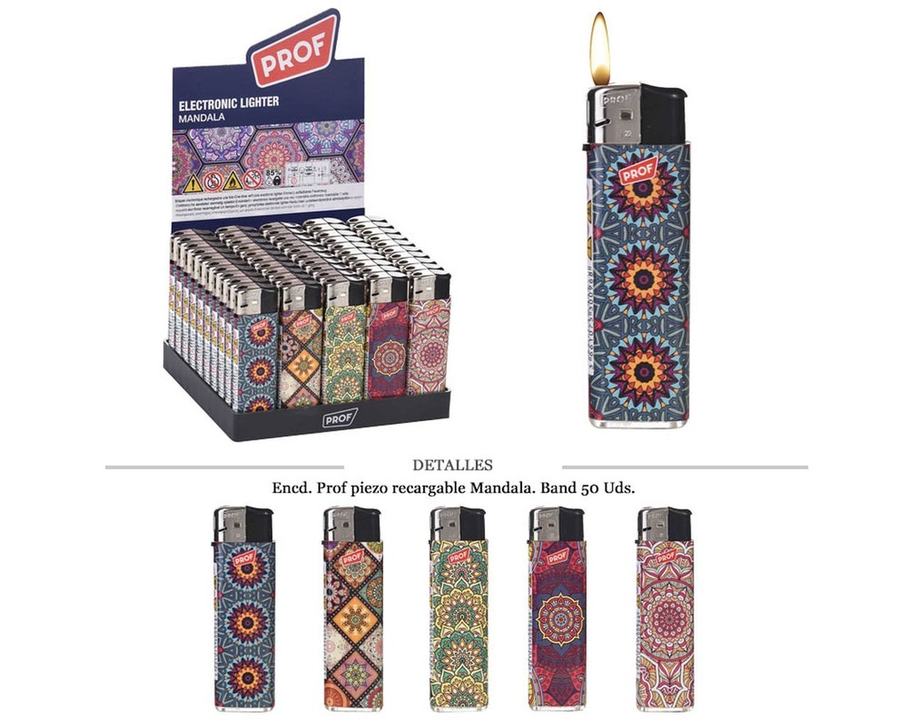 ENCD. PROF PIEZO RECARGABLE MANDALA 50 UDS