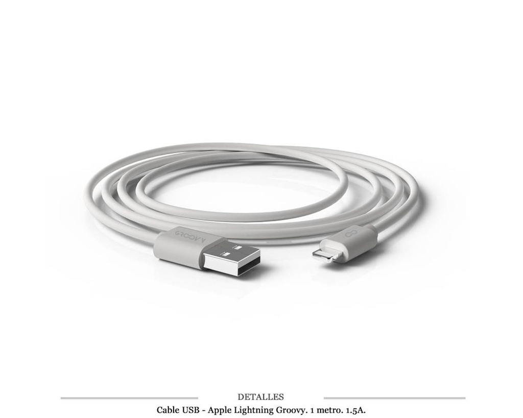 CABLE GROOVY USB-APPLE 1M 1.5A