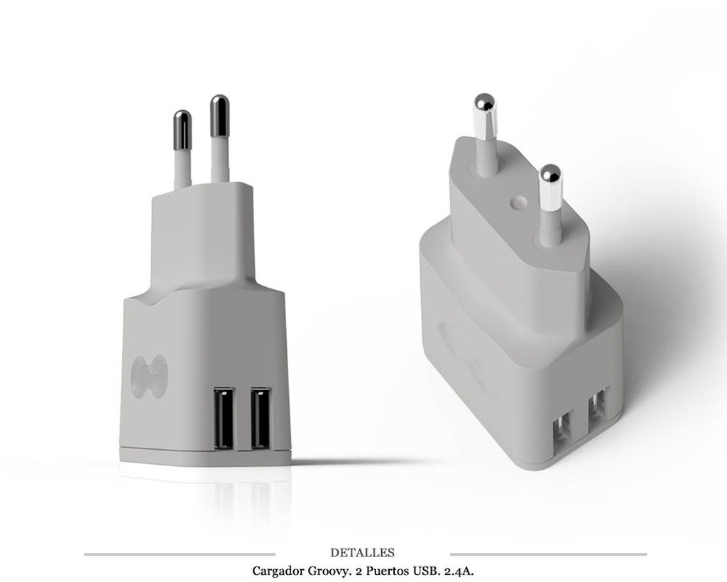CARGADOR PARED GROOVY 2 USB 2.4A
