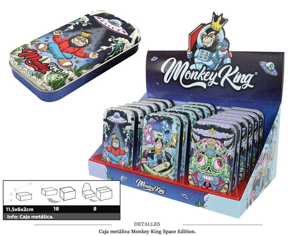 CAJA METALICA MONKEY KING SPACE 18 UDS
