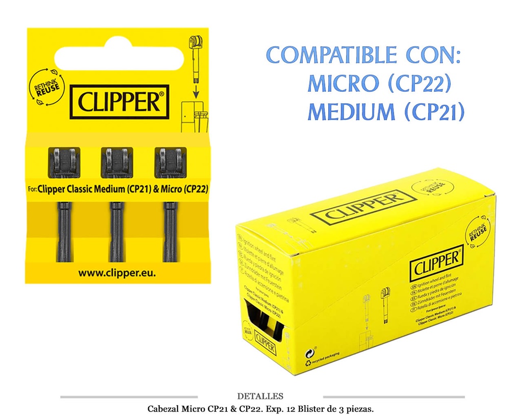 CABEZAL MICRO BLISTER 3 PIEZAS 12 UDS
