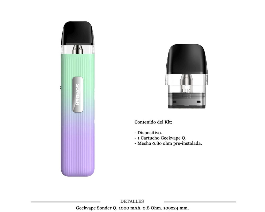 GEEKVAPE SONDER Q GREEN PURPLE POD KIT