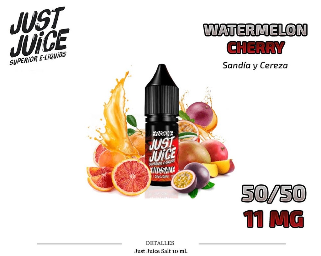 E-LIQUID JUST JUICE SALT WATERMELON CHERRY 11MG 10ML