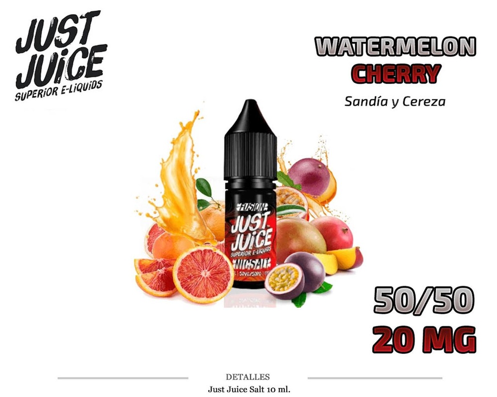 E-LIQUID JUST JUICE SALT WATERMELON CHERRY 20MG 10ML