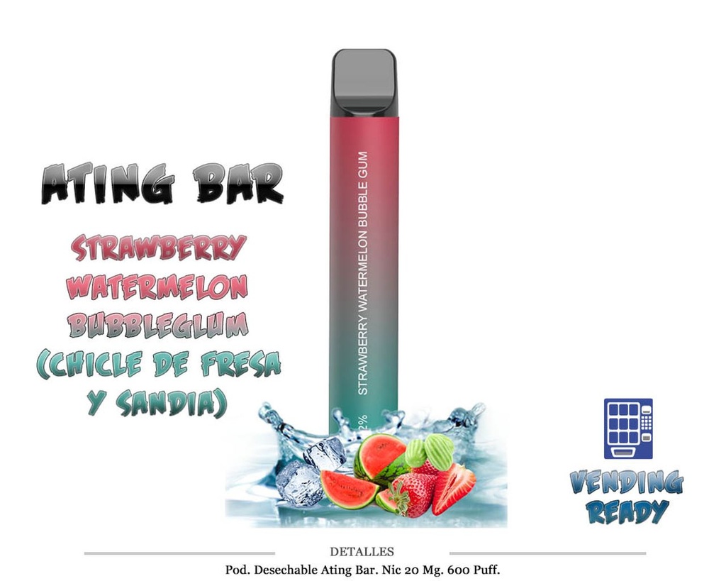 POD DES. ATING ROUND STRAWBERRY WATERMELON BUBBLEGUM 20MG