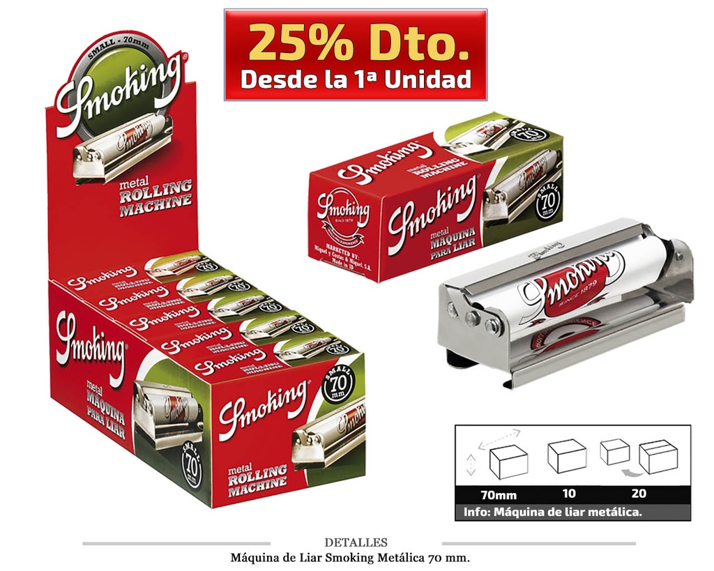 MAQ. LIAR SMOKING METAL 70MM 10 UDS