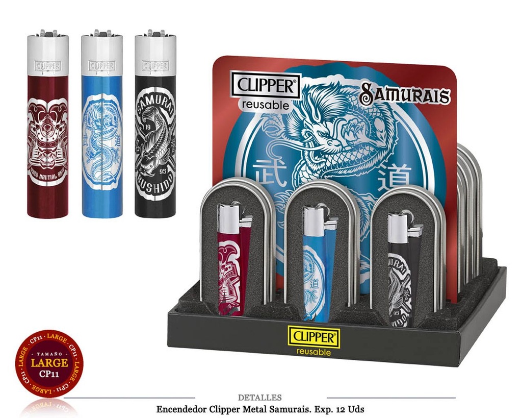 ENCD. CLIPPER METAL SAMURAI 12 UDS