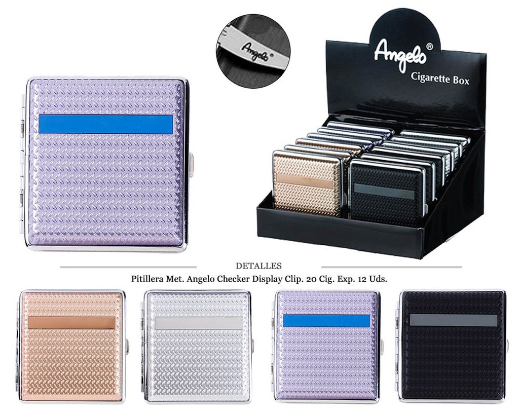 PITILLERA MET ANGELO CHECKER DISPLAY CLIP 20 CIG 12 UDS