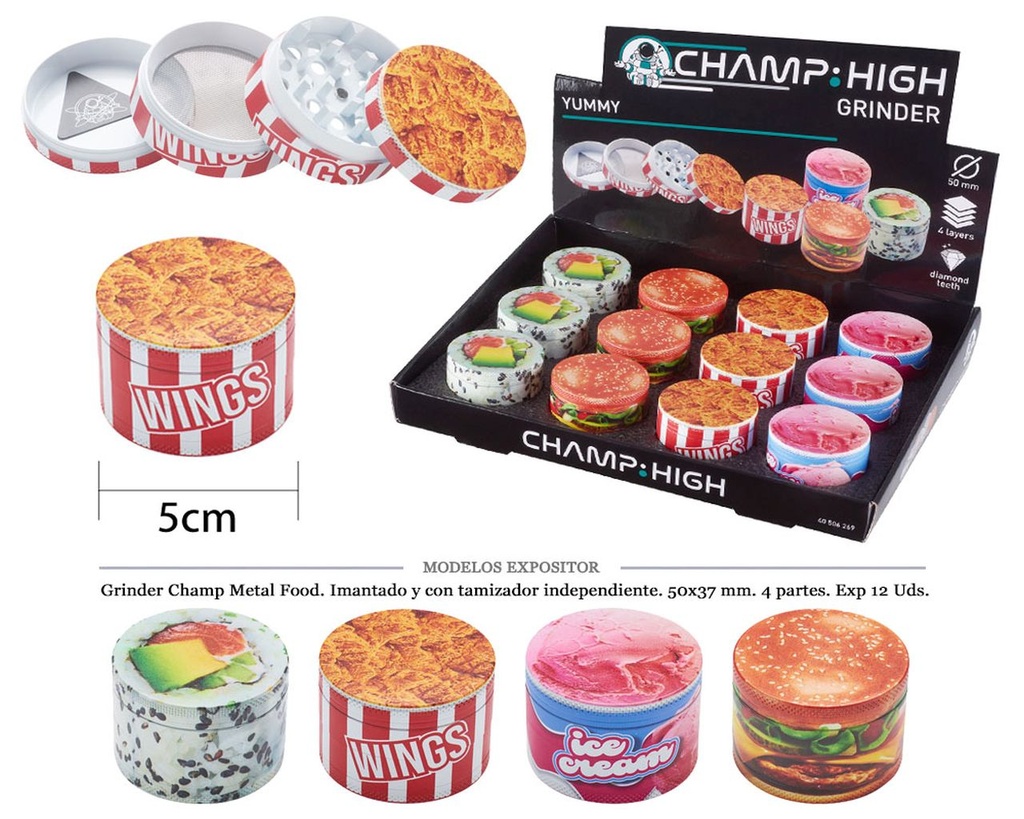 GRINDER CHAMP MET I.T.IND. FOOD 50X37MM 4P 12 UDS