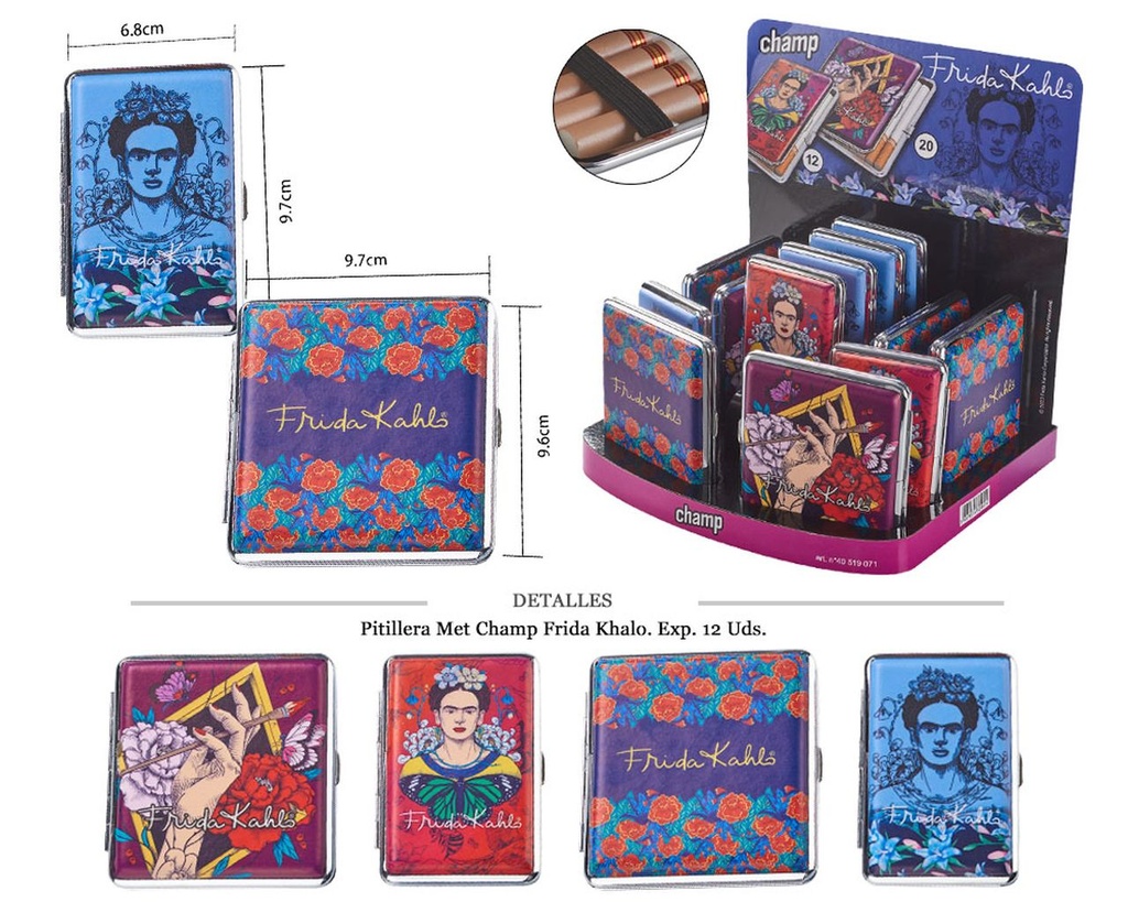 PITILLERA MET CHAMP FRIDA KAHLO 12/20 CIG 12 UDS