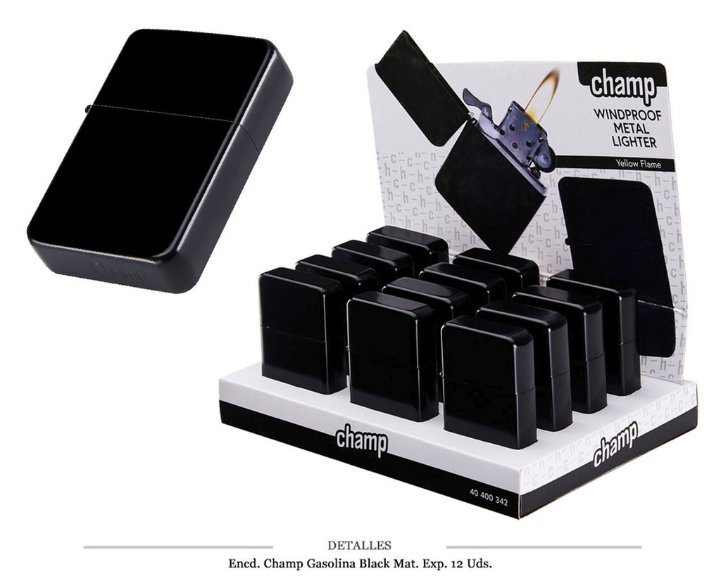 ENCD. CHAMP GASOLINA BLACK MAT 12 UDS
