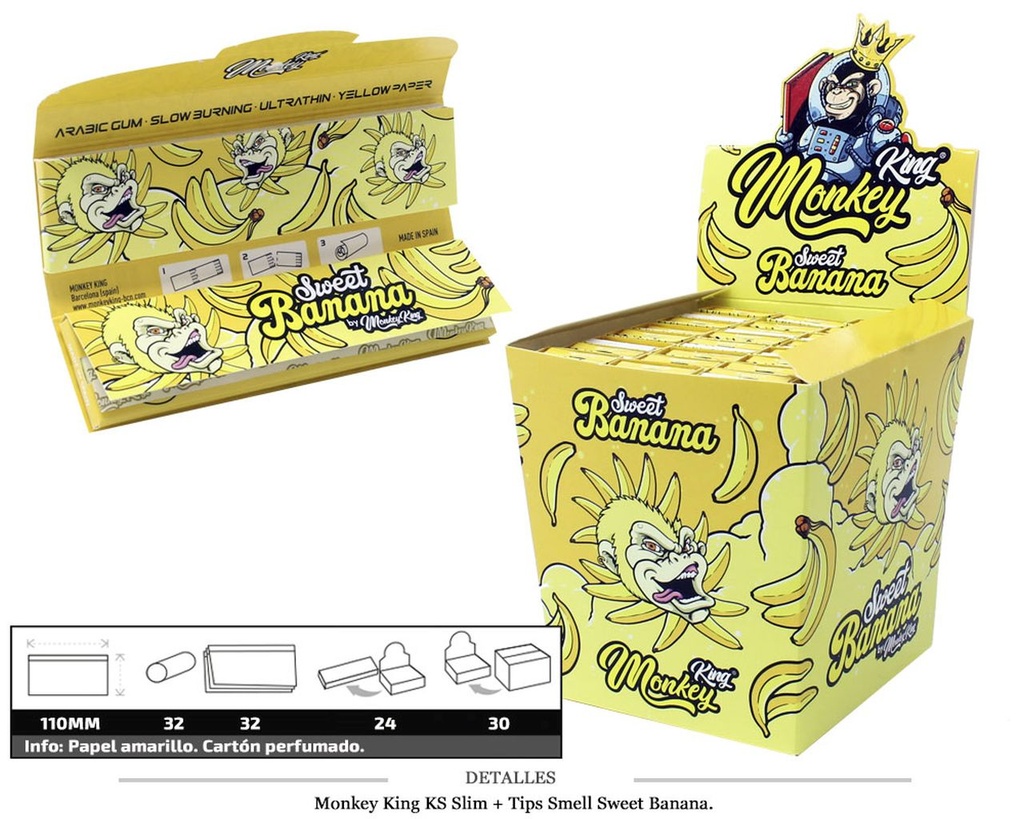 MONKEY KING KS SLIM+TIPS SMELL BANANA 24 UDS