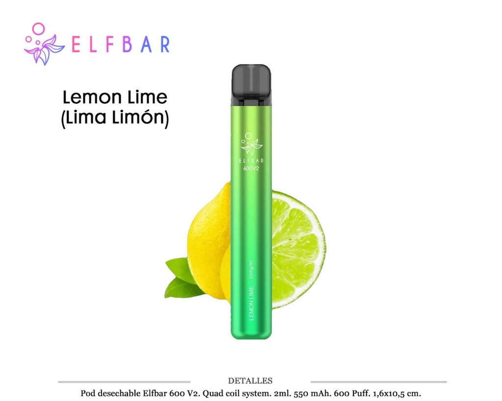 POD DES. ELFBAR V2 LEMON LIME 20MG