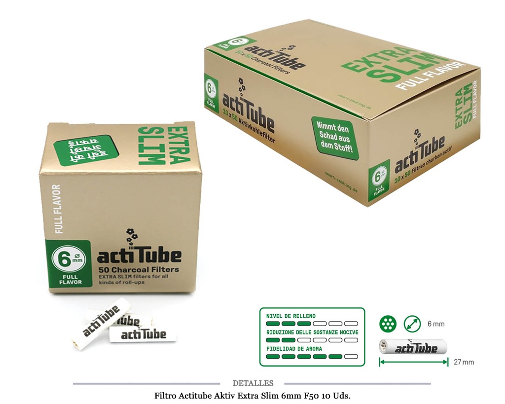 FILTRO ACTITUBE AKTIV EXTRA SLIM F50 10 UDS
