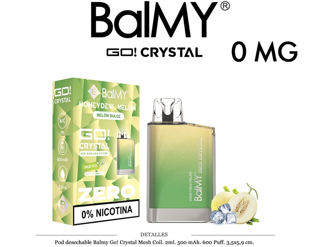 POD. DES. BALMY GO! CRYSTAL HONEYDEW MELON 0MG