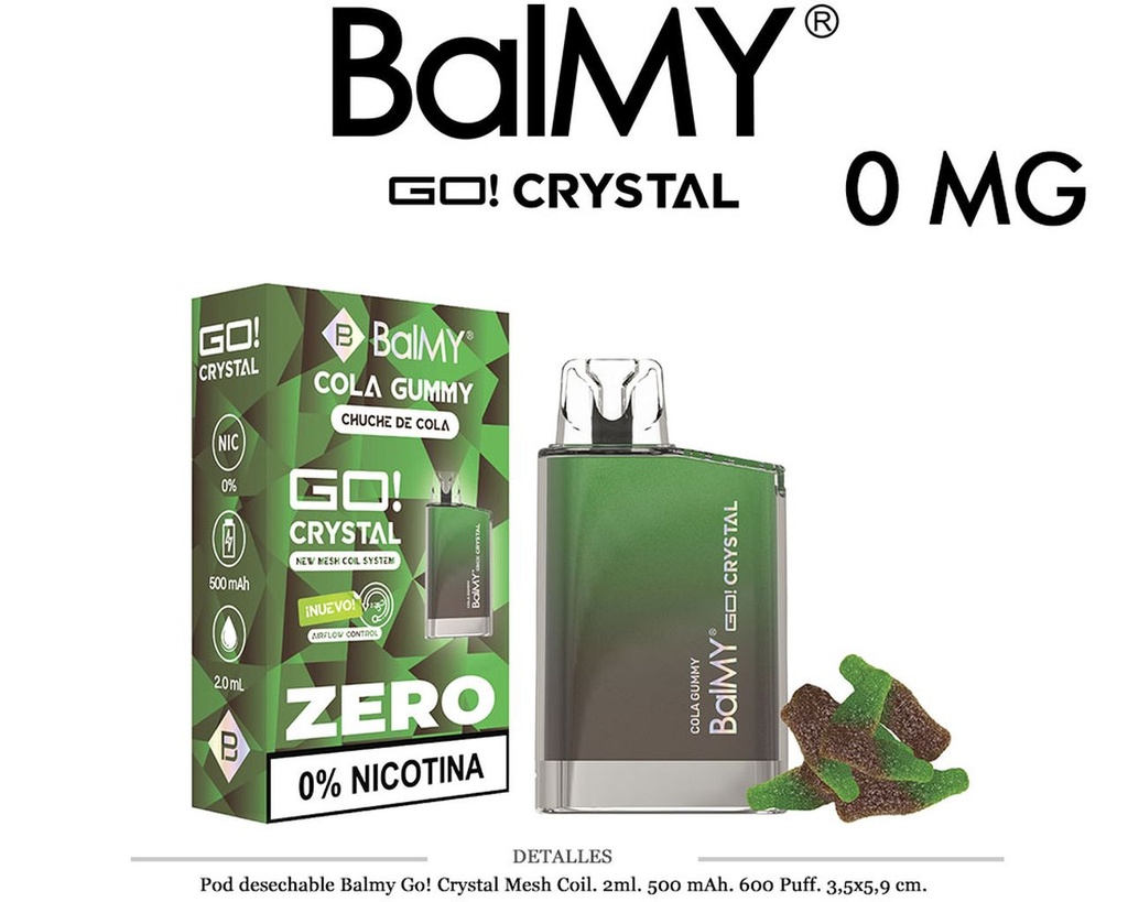 POD. DES. BALMY GO! CRYSTAL COLA GUMMY 0MG